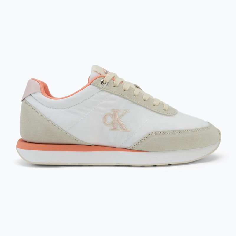 Damenschuhe Calvin Klein YW0YW01990 Retro Runner Lace Up Nylon Mg brilliant white/light cashew/pink 2