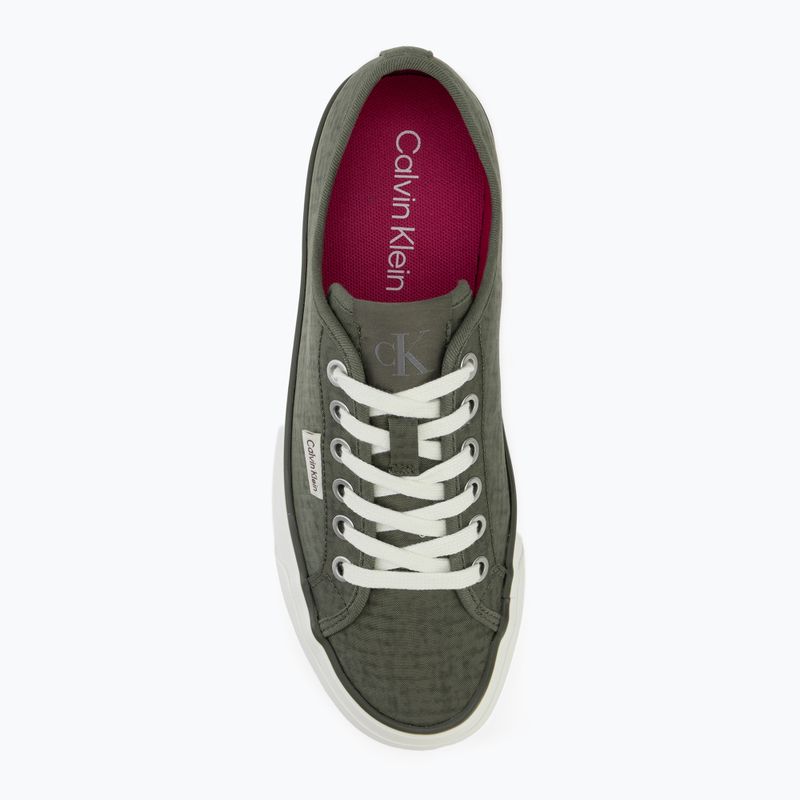 Damenschuhe Calvin Klein HW0HW02970 Vulc Flatf Laceup Ripst deep lichen green/pink yarrow 5