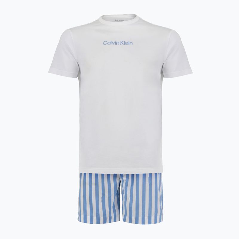 Herrenpyjama Calvin Klein LV00NM2903 classic white top/vertical boardway