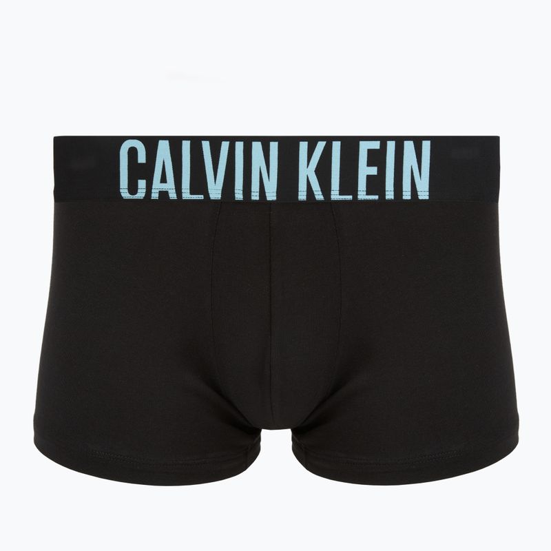 Herrenboxershorts Calvin Klein 000NB3608A Trunk 3 pairs black with harbor mist logo/ black with 3