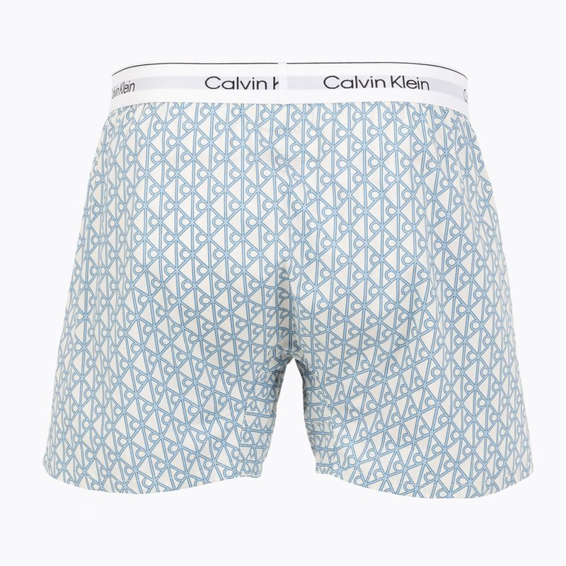 Boxershorts Calvin Klein LV00NM2831 Boxer Trad icon cotton emblem chalk/gulf blue 2