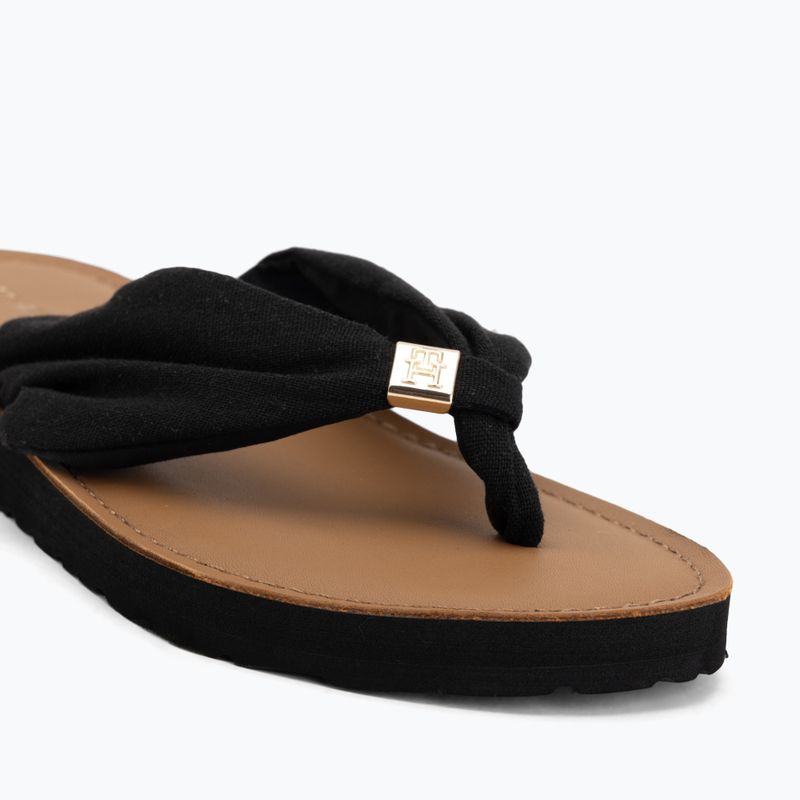 Damen Zehentrenner Tommy Hilfiger Footbed Summer Sandal Leather black 7