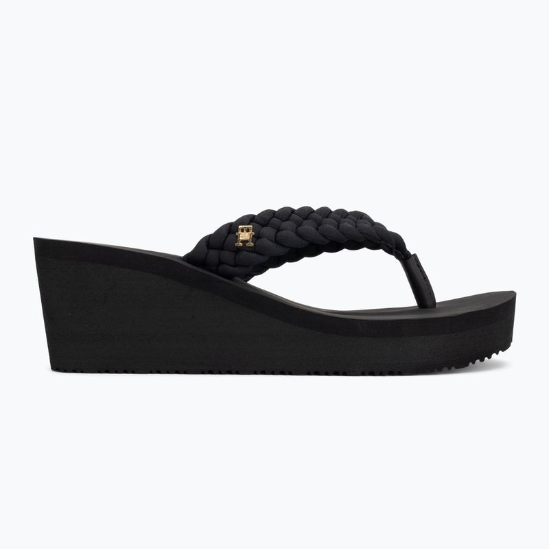 Damen Zehentrenner Tommy Hilfiger Wedge Braided Summer Sandal black 2