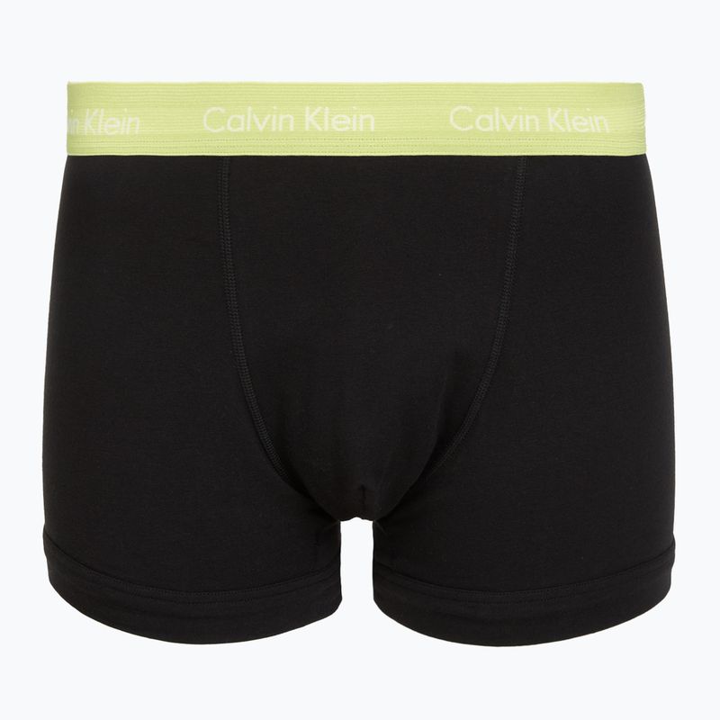 Herren-Boxershorts Calvin Klein 0000U2662G Trunk 3 pairs black in green bloom wb/black in da 2