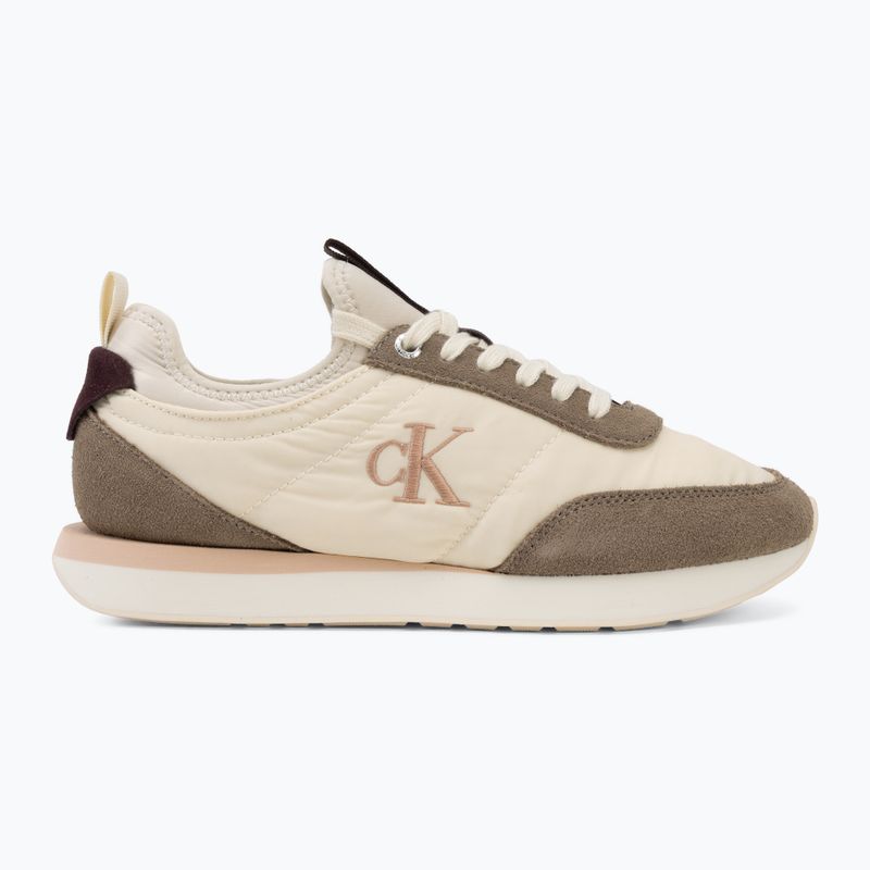 Damenschuhe Calvin Klein YW0YW02060 Retro Runner Sock Laceup Mix Matt turtledove/spanish villa/bordeaux 2