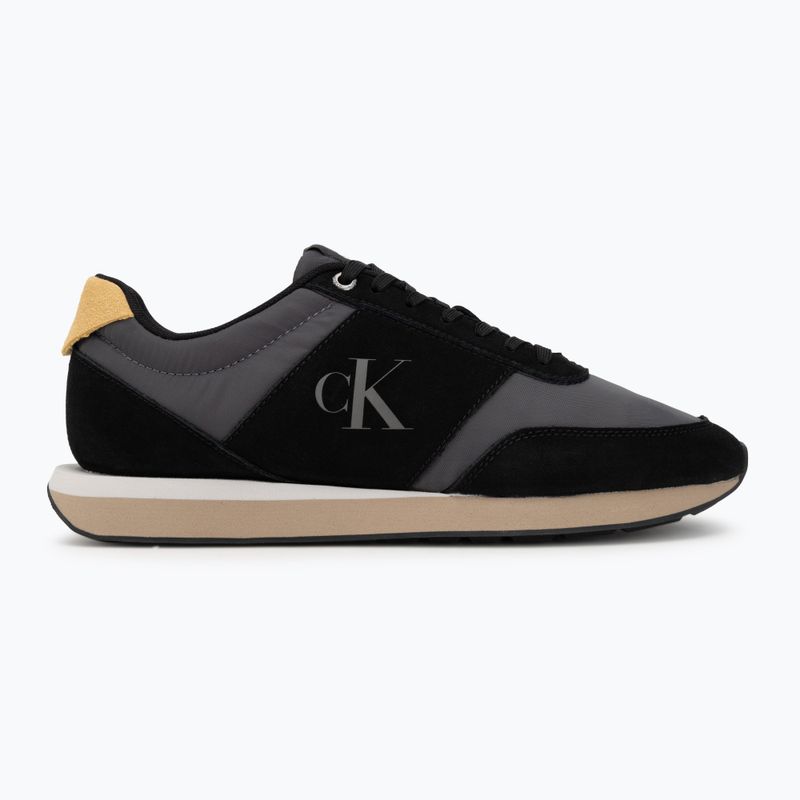 Herren Schuhe Calvin Klein HM0HM02212 Retro Runner Bans Leather Suede black/iron gate/amber gold 2