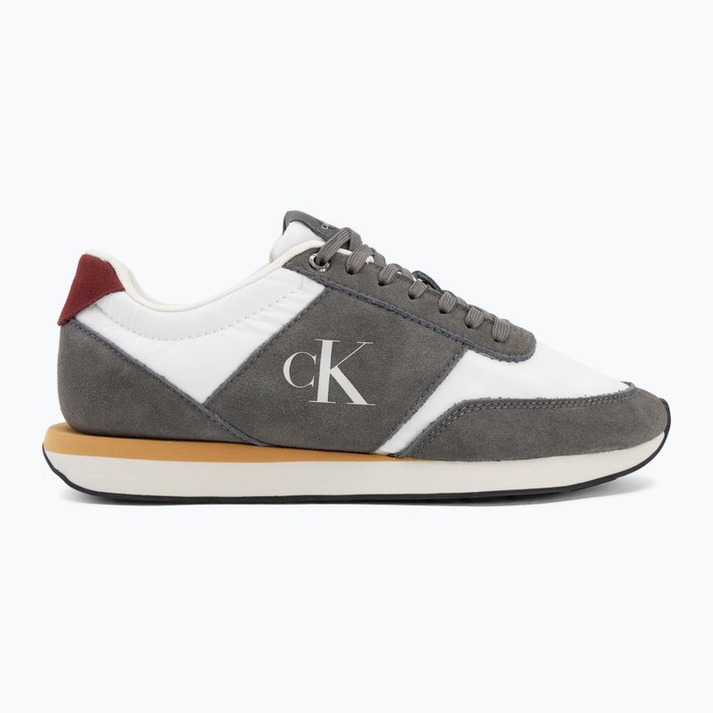 Herren Schuhe Calvin Klein HM0HM02212 Retro Runner Bans Leather Suede granite gray/white/rhubarb 2