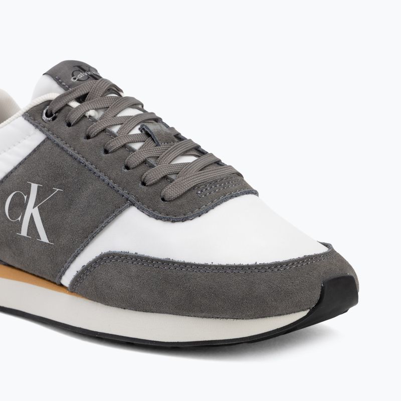 Herren Schuhe Calvin Klein HM0HM02212 Retro Runner Bans Leather Suede granite gray/white/rhubarb 7