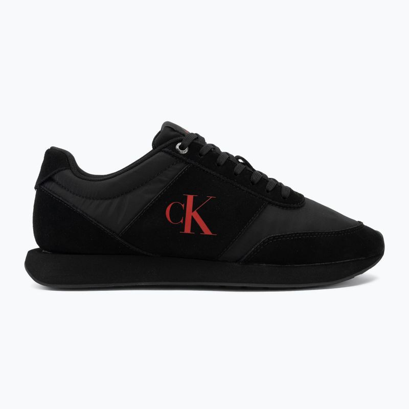Herren Schuhe Calvin Klein HM0HM02212 Retro Runner Bans Leather Suede triple black/adrenaline rush 2