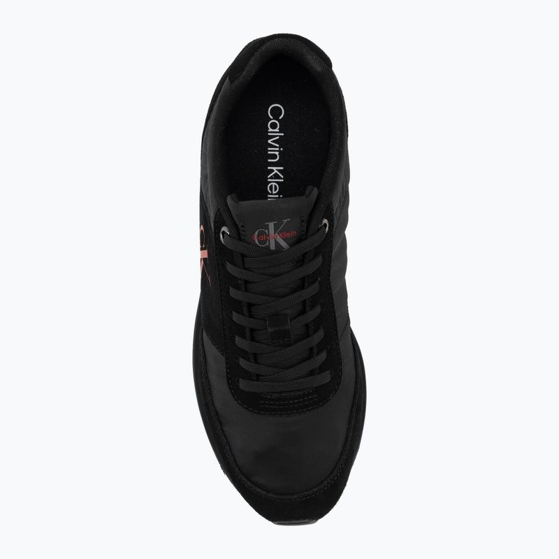 Herren Schuhe Calvin Klein HM0HM02212 Retro Runner Bans Leather Suede triple black/adrenaline rush 5