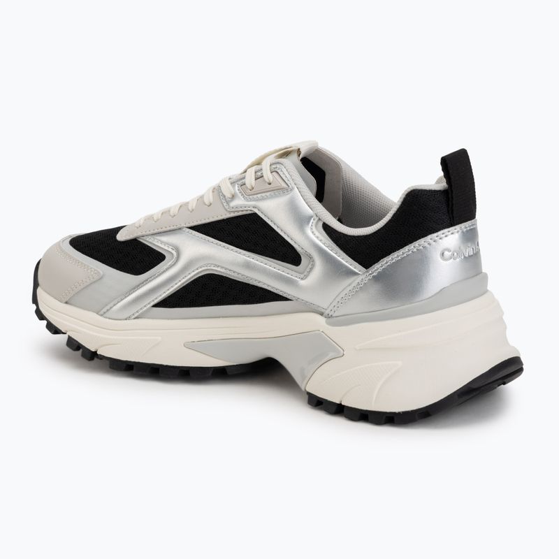 Damen-Schuhe Calvin Klein HW0HW03140 Hike Run Stripe Mesh Met black/silver/light grey 3