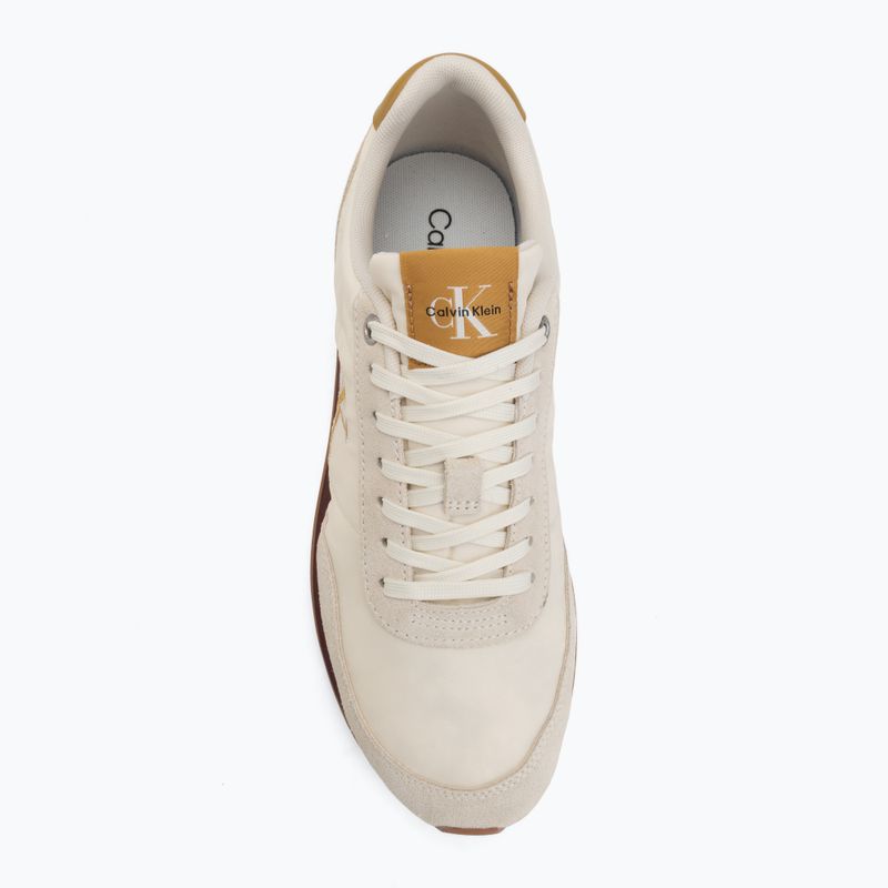 Herrenschuhe Calvin Klein YM0YM01361 Retro Runner Ess Mix Matt white swan/tofu/amber gold 5