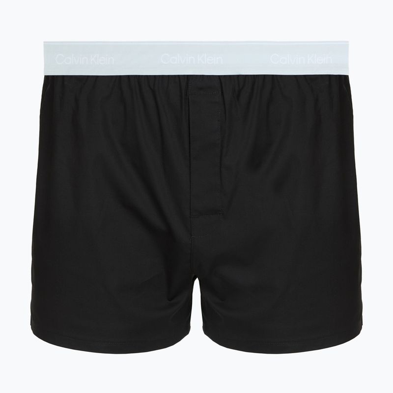 Herrenboxershorts Calvin Klein LV00NB4267 Boxer Slim black bodies w/ poseidon blue/plein 2