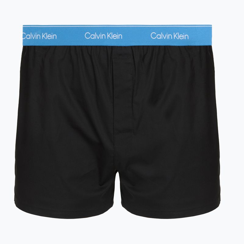 Herrenboxershorts Calvin Klein LV00NB4267 Boxer Slim black bodies w/ poseidon blue/plein 3