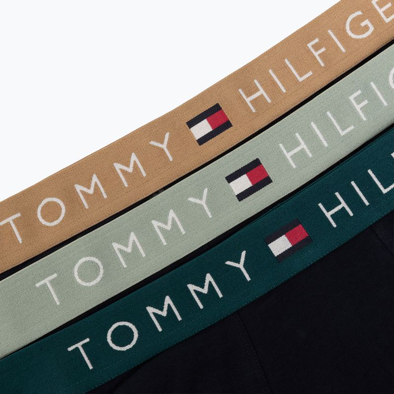 Herrenboxershorts Tommy Hilfiger Trunk WB 3 pack nb//saf canvas/mnty grey/deep spru 6