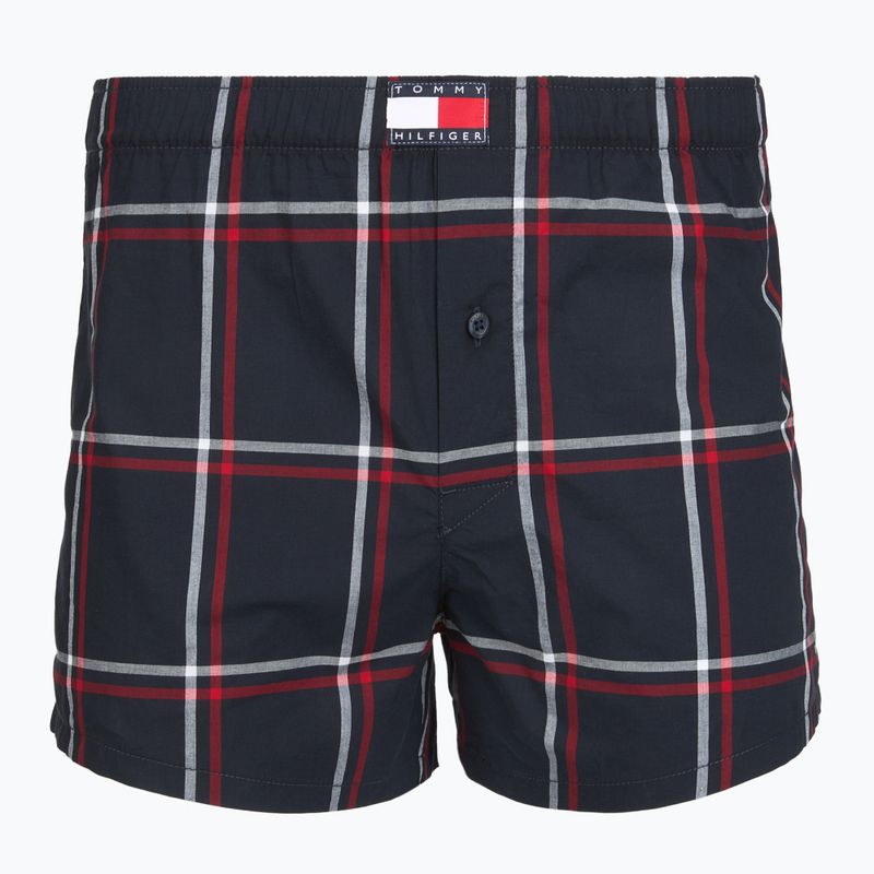 Herrenboxershorts Tommy Hilfiger Woven Boxer Print 3 pack rwb foulard/med red/rwb w chck 4