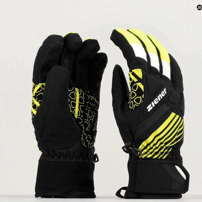 Ziener Genrix AS giftgelber Skihandschuh 3
