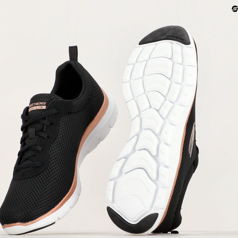 Damen Trainingsschuhe SKECHERS Flex Appeal 4.0 Brilliant View schwarz/rosa gold 9