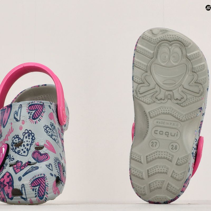 Coqui Little Frog mid.grey/fuchsia love/amulet Kindersandalen 14
