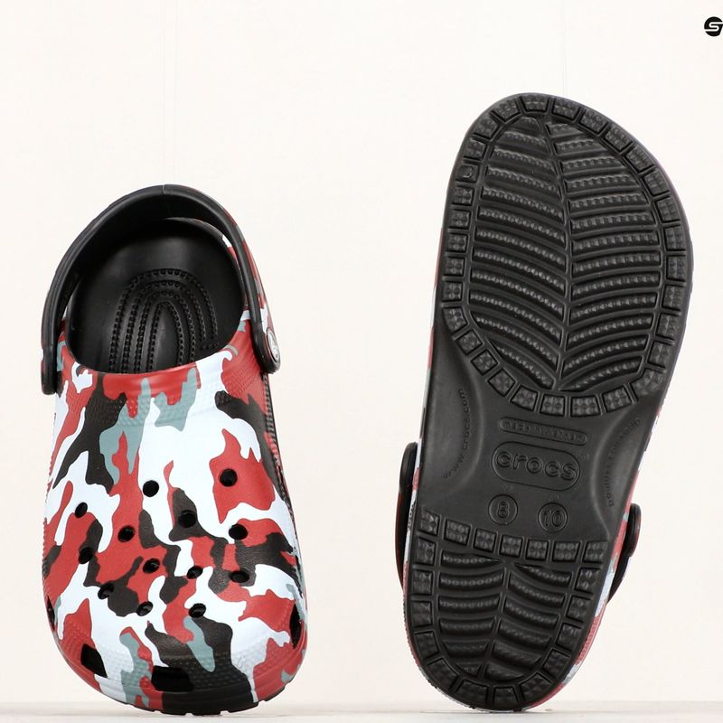 Crocs Classic Printed Camo Clog schwarz/pepper Pantoletten 9