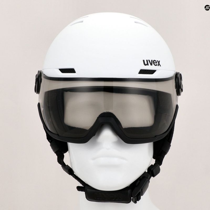 Skihelm UVEX Wanted Visor Pro V weiß matt/variomatc smoke 12