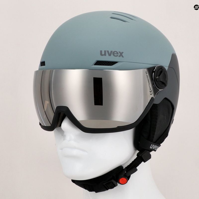 Skihelm UVEX Wanted Visor glacier/rhino matt/mirror silver smoke 13