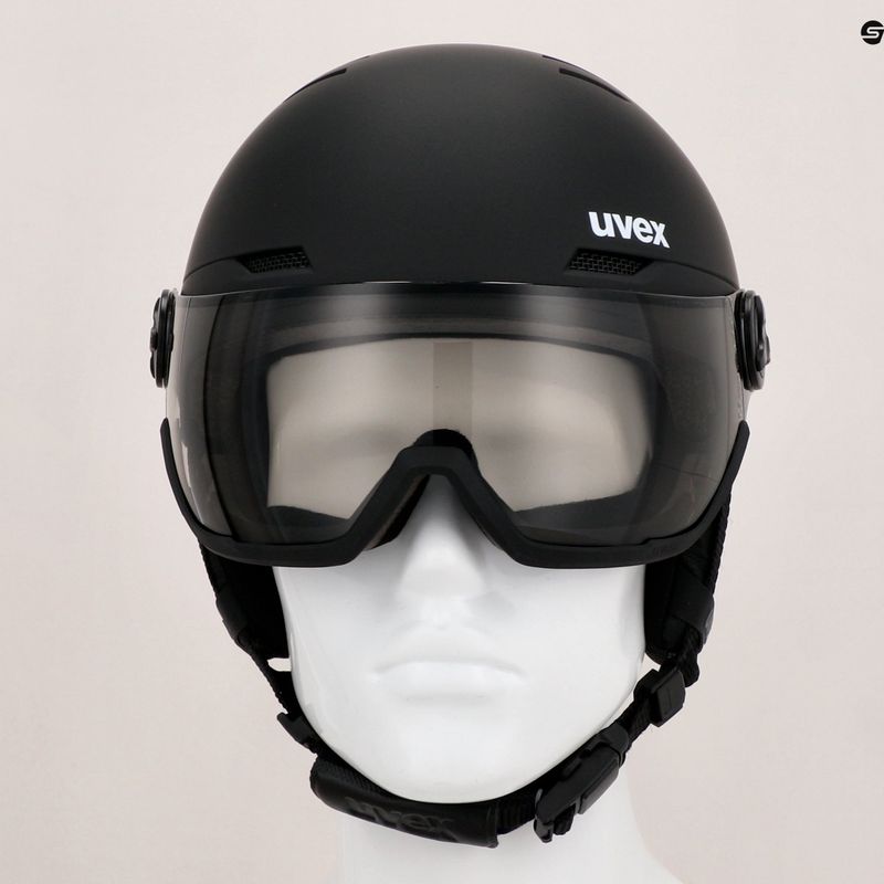 Skihelm UVEX Wanted Visor Pro V schwarz matt/variomatc smoke 12