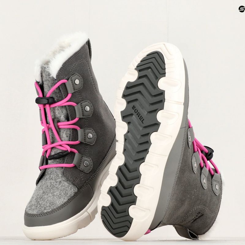 Sorel Sorel Explorer Lace quarry/bright lavender Junior Schneestiefel 16