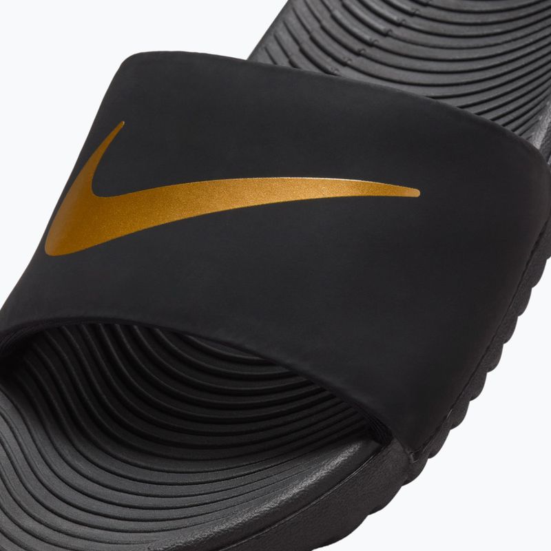 Kinder-Slides Nike Kawa black/metallic gold 7