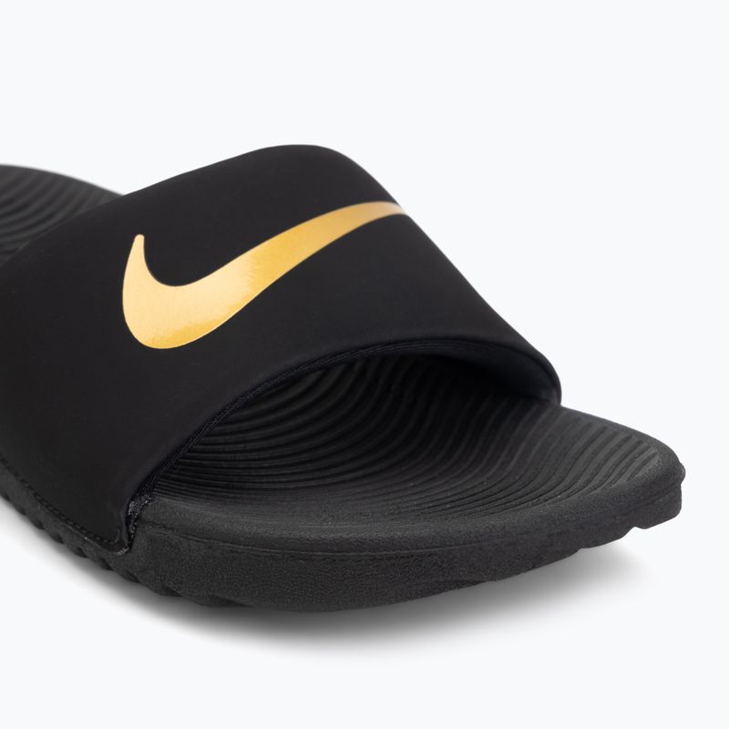 Kinder-Slides Nike Kawa black/metallic gold 7