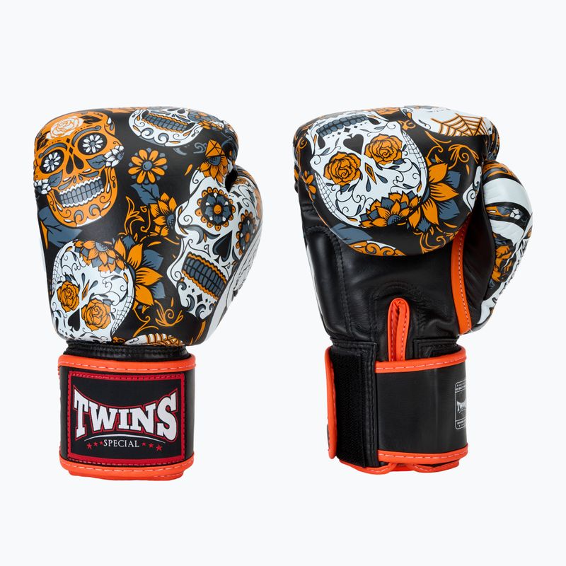 Boxhandschuhe Twins Special Fancy FBGVL3-53 Skull orange/black 3