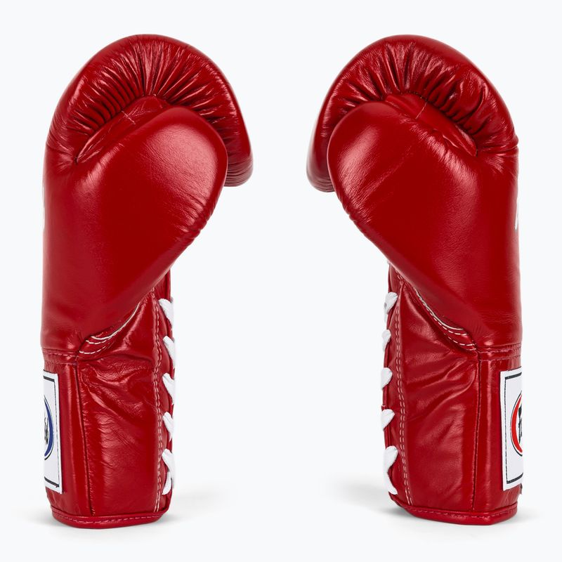 Fairtex Pro Wettbewerb Boxhandschuhe Locked Thumb Leder rot 4