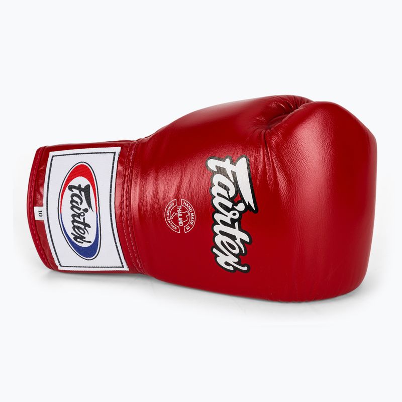 Fairtex Pro Wettbewerb Boxhandschuhe Locked Thumb Leder rot 5