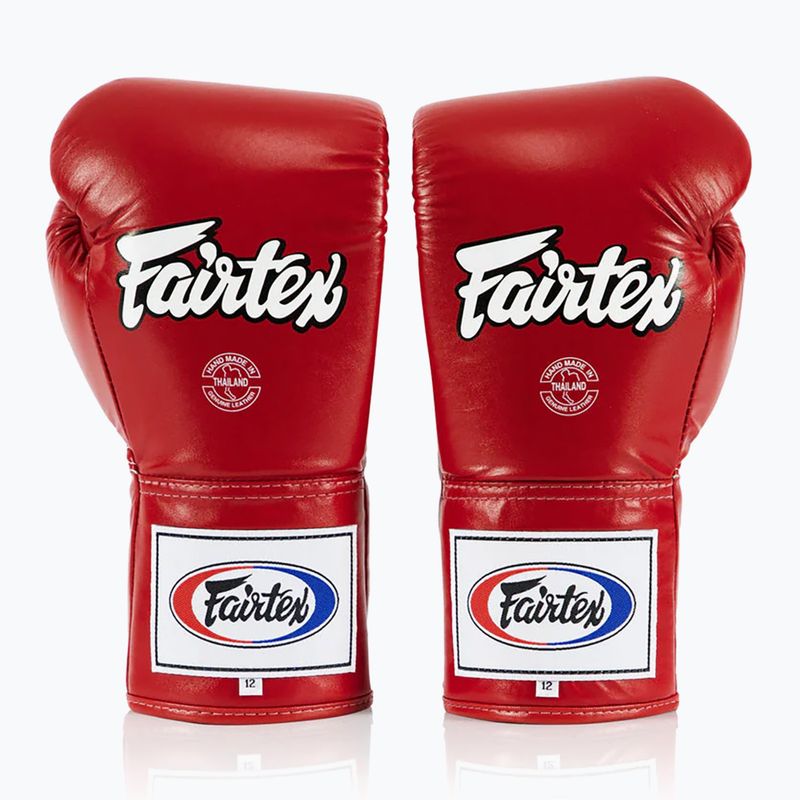 Fairtex Pro Wettbewerb Boxhandschuhe Locked Thumb Leder rot
