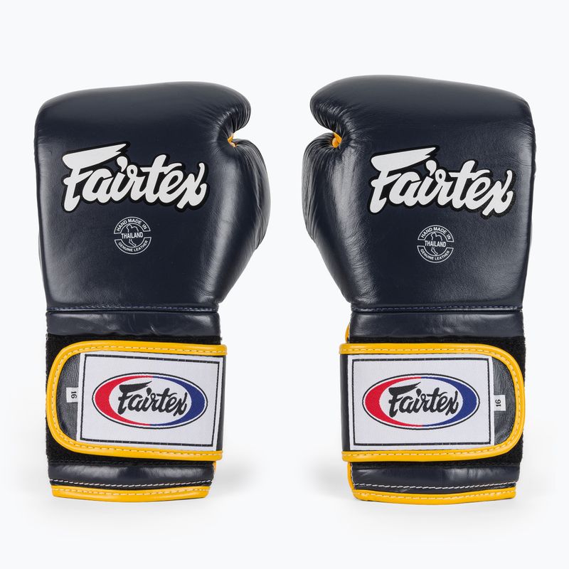 Boxhandschuhe Fairtex Heavy Hitter's Mexican Style blue/yellow 2