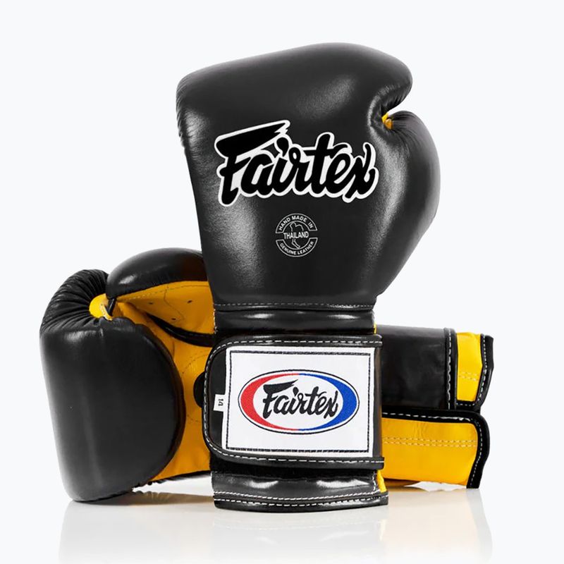 Boxhandschuhe Fairtex Heavy Hitter's Mexican Style black/yellow 4