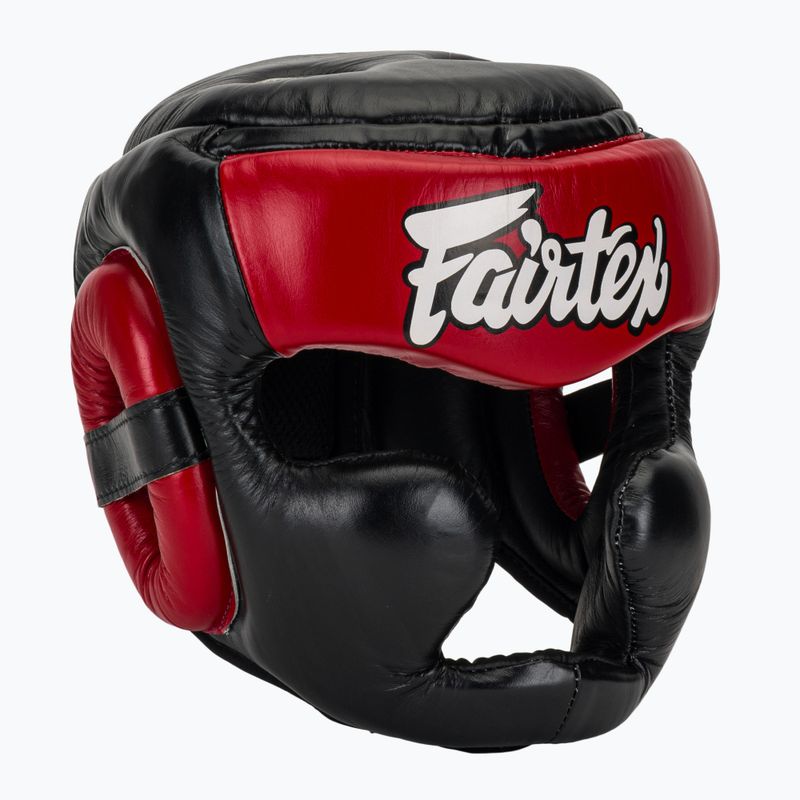 Boxhelm Fairtex Diagonal Vision SPaarring Headguard - Full Head Coverage black/red