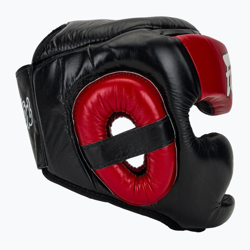 Boxhelm Fairtex Diagonal Vision SPaarring Headguard - Full Head Coverage black/red 2