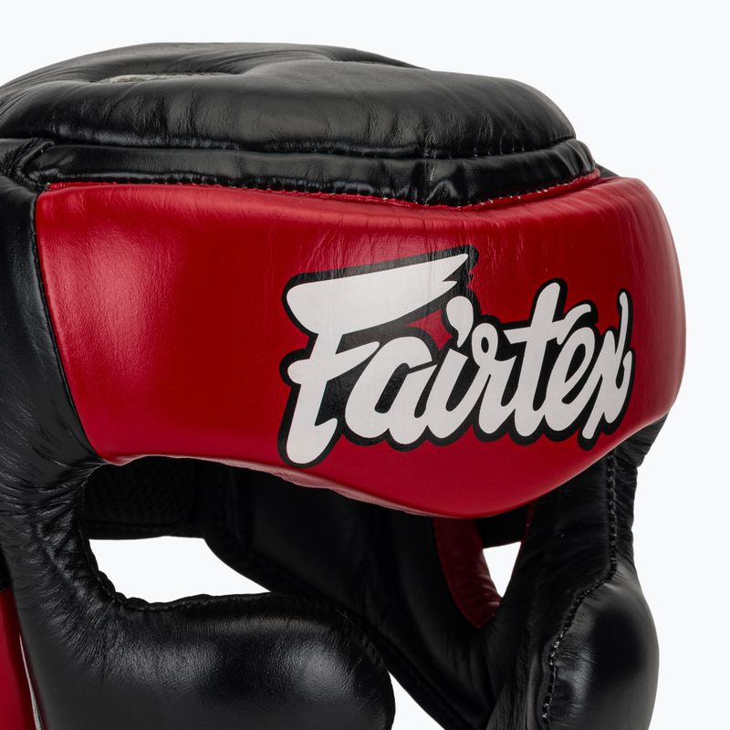 Boxhelm Fairtex Diagonal Vision SPaarring Headguard - Full Head Coverage black/red 4