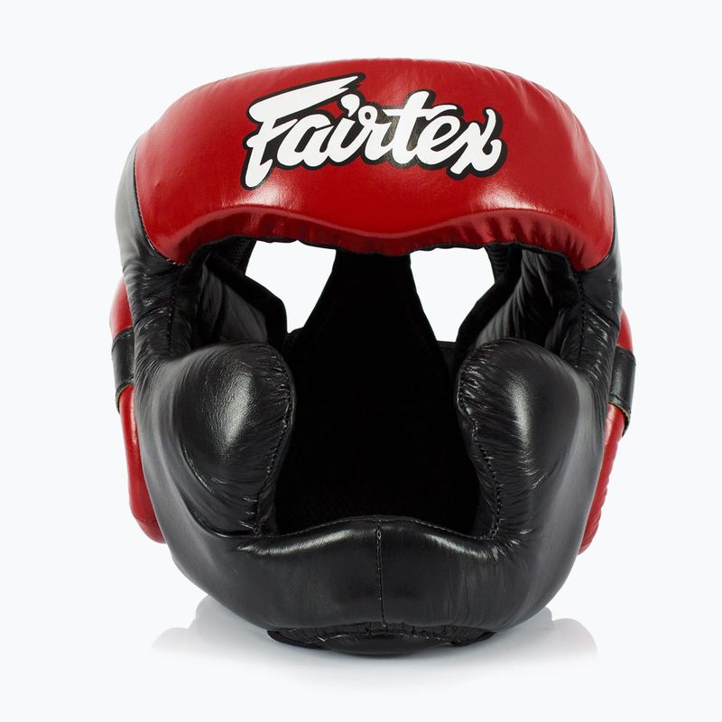 Boxhelm Fairtex Diagonal Vision SPaarring Headguard - Full Head Coverage black/red 2