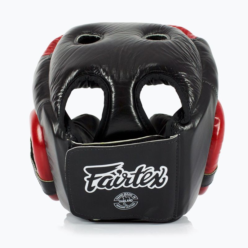 Boxhelm Fairtex Diagonal Vision SPaarring Headguard - Full Head Coverage black/red 3