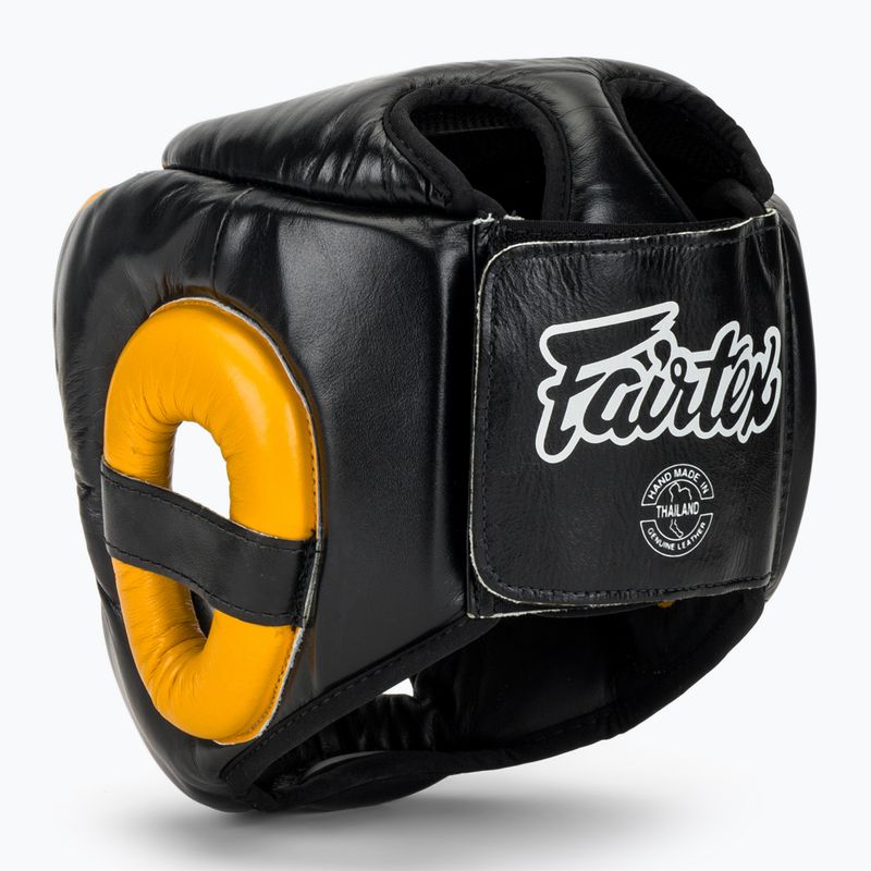 Boxhelm Fairtex Diagonal Vision SPaarring Headguard - Full Head Coverage black/yellow 3
