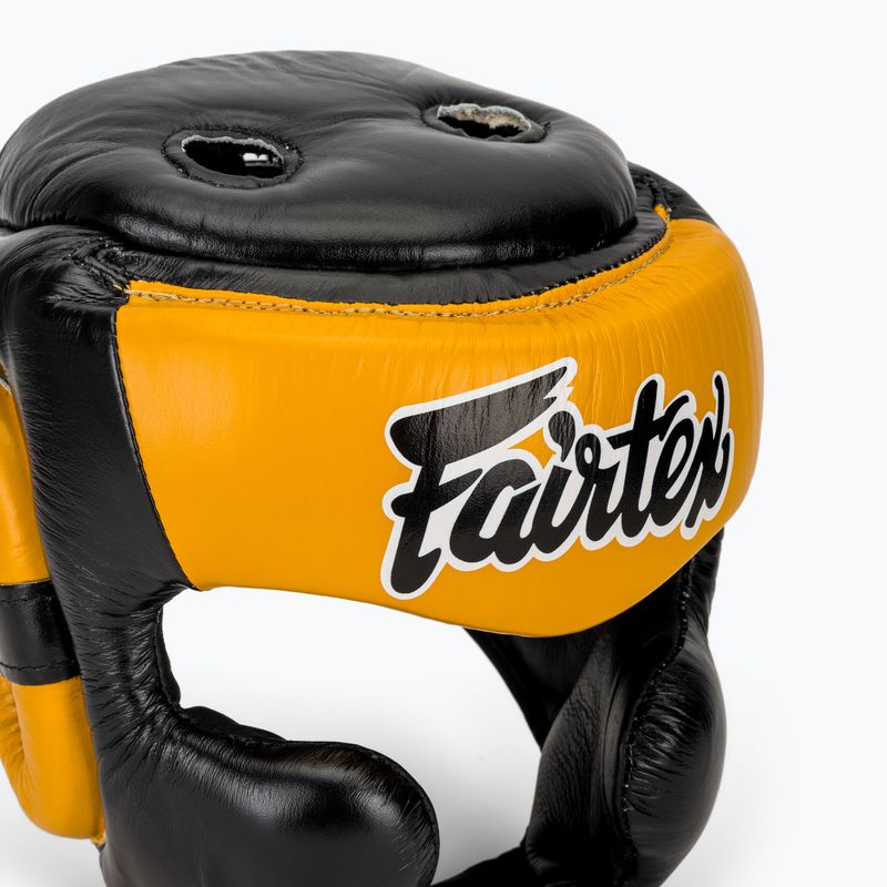 Boxhelm Fairtex Diagonal Vision SPaarring Headguard - Full Head Coverage black/yellow 4