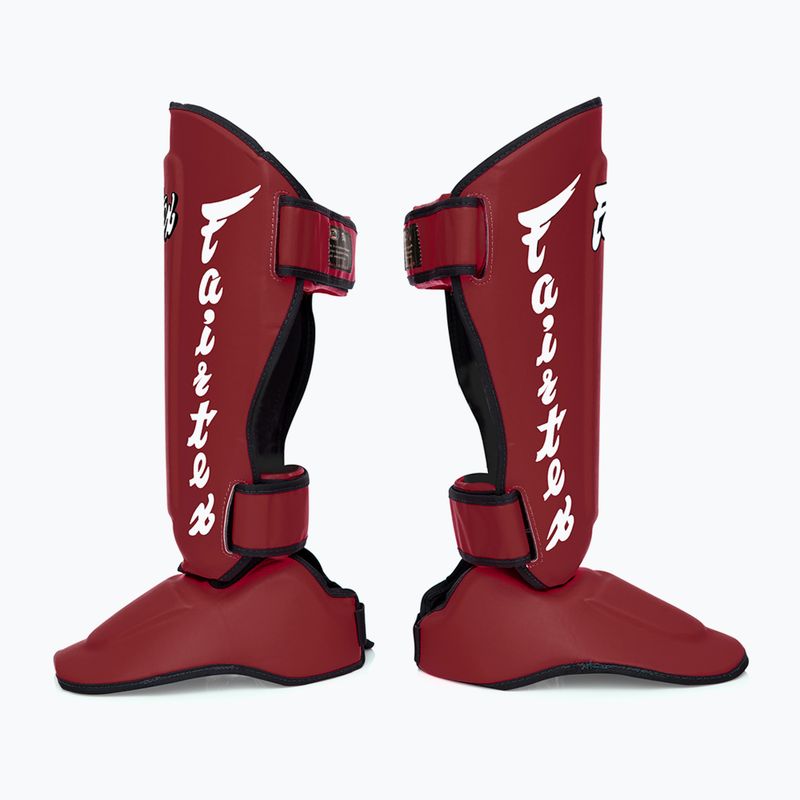 Fairtex abnehmbare In-Step Schienbeinschoner, auch bekannt als Schienbeinschützer. "Twister" rot 3