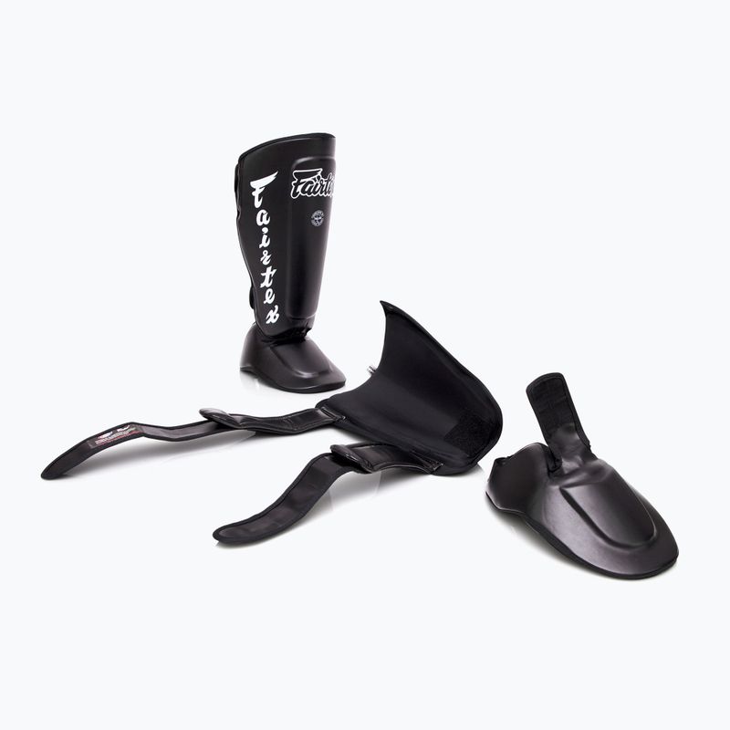 Fairtex Abnehmbare In-Step Schienbeinschoner, auch bekannt als Schienbeinschützer. "Twister" schwarz 4