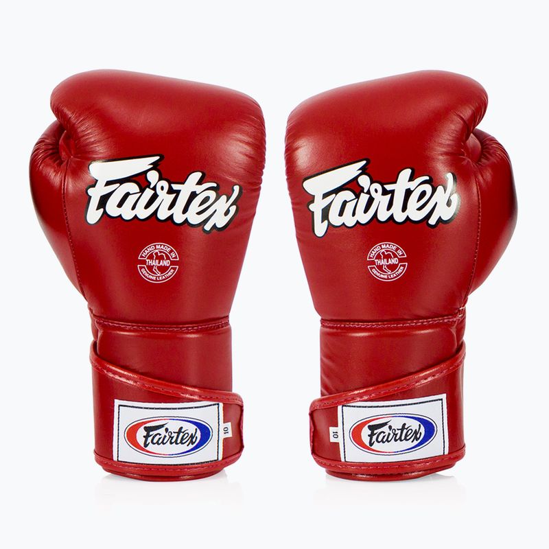 Boxhandschuhe Fairtex Stylish Angular SPaarring - Locked Thumb red