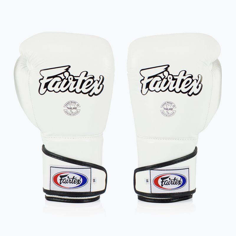 Boxhandschuhe Fairtex Stylish Angular SPaarring - Locked Thumb white