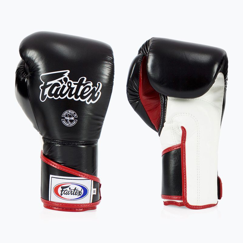 Fairtex Stylish Angular Sparring Boxhandschuhe - Locked Thumb schwarz/weiß/rot