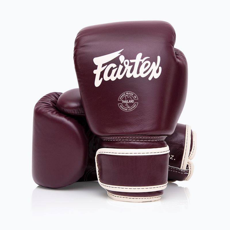 Boxhandschuhe Fairtex Real Leather Boxing maroon 4