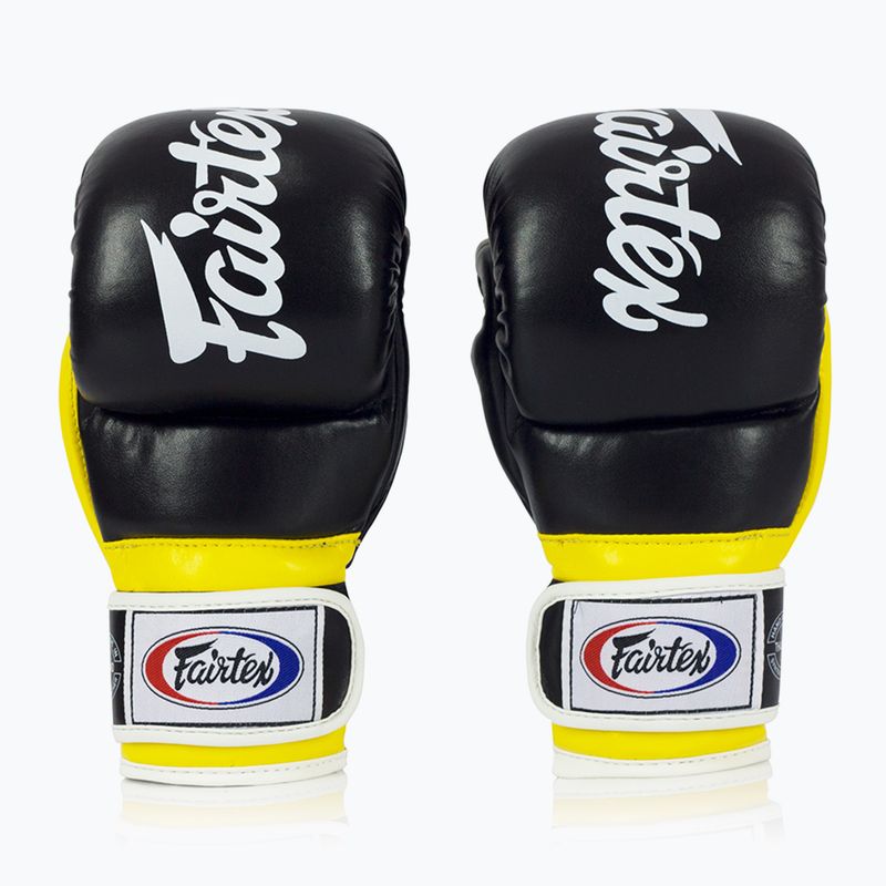 Fairtex Super Sparring Grappling Handschuhe schwarz/gelb